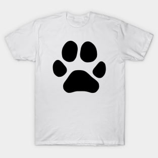 Lilly the Shiba Inu's Paw Print - Black on White T-Shirt